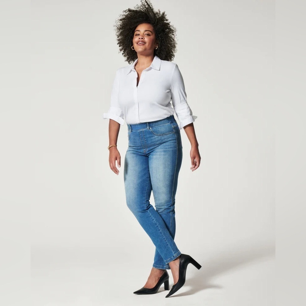 Spanx EveryWear Straight Leg Jeans, Vintage Indigo Extra Large